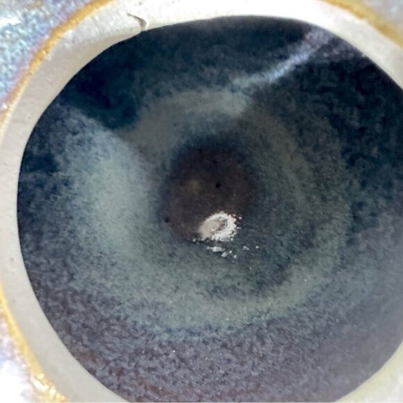 Vintage 2002 Handmade Purple Beige Ceramic Pottery Teapot - Picture 13 of 14